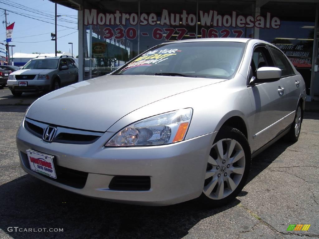 2007 Accord SE V6 Sedan - Alabaster Silver Metallic / Gray photo #1
