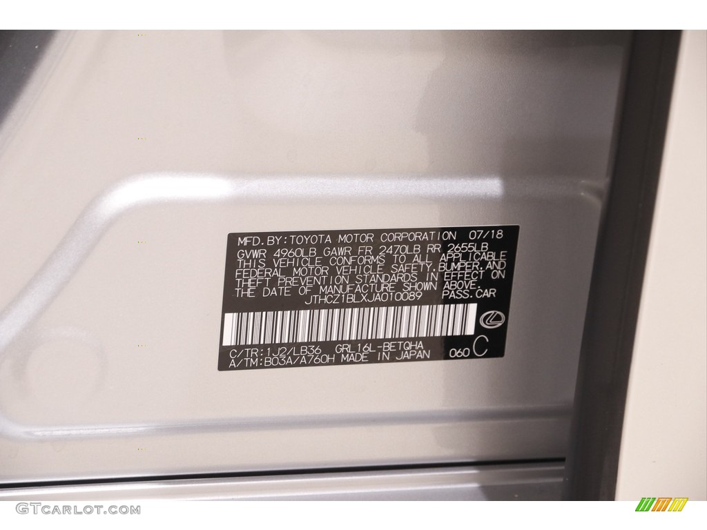 2018 GS Color Code 1J7 for Liquid Platinum Photo #143431445
