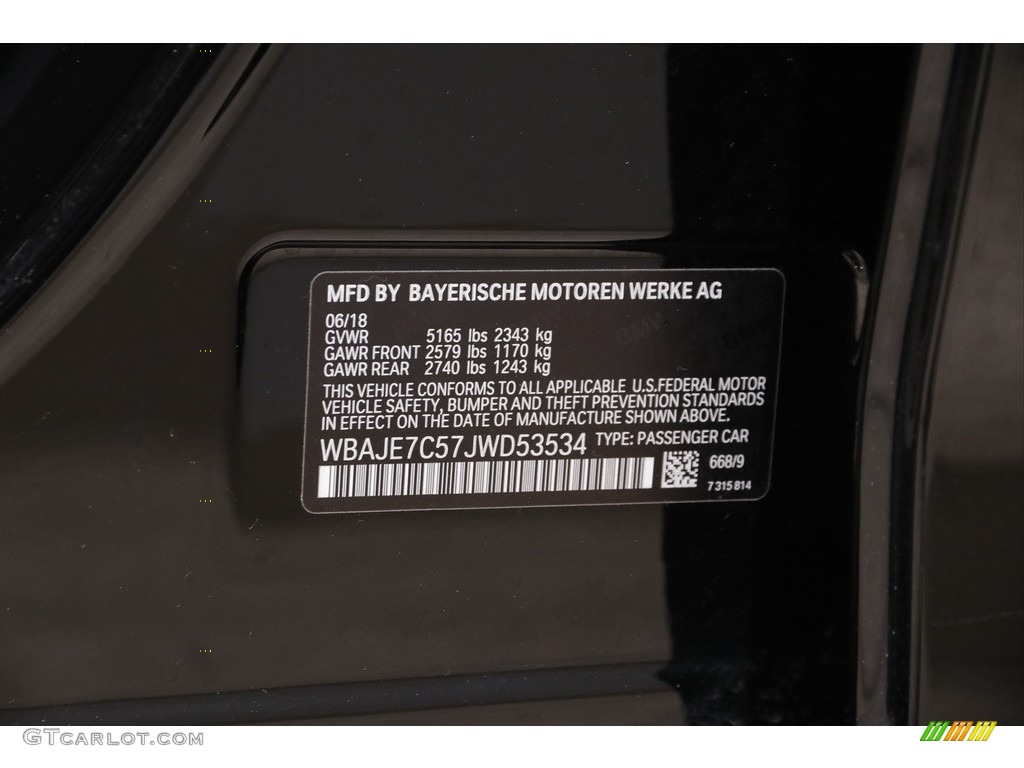 2018 5 Series 540i xDrive Sedan - Jet Black / Cognac photo #23