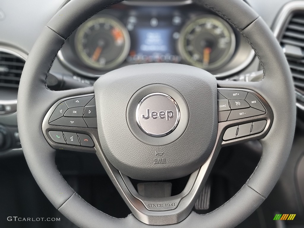2021 Jeep Cherokee Traihawk 4x4 Black Steering Wheel Photo #143445165
