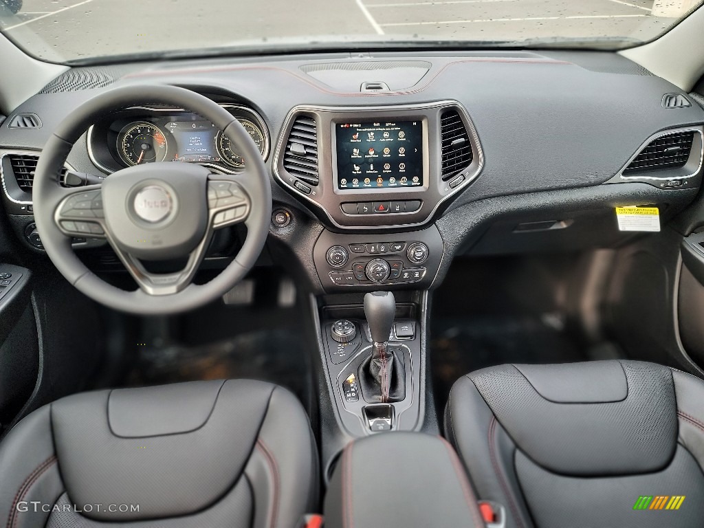 Black Interior 2021 Jeep Cherokee Traihawk 4x4 Photo #143445189