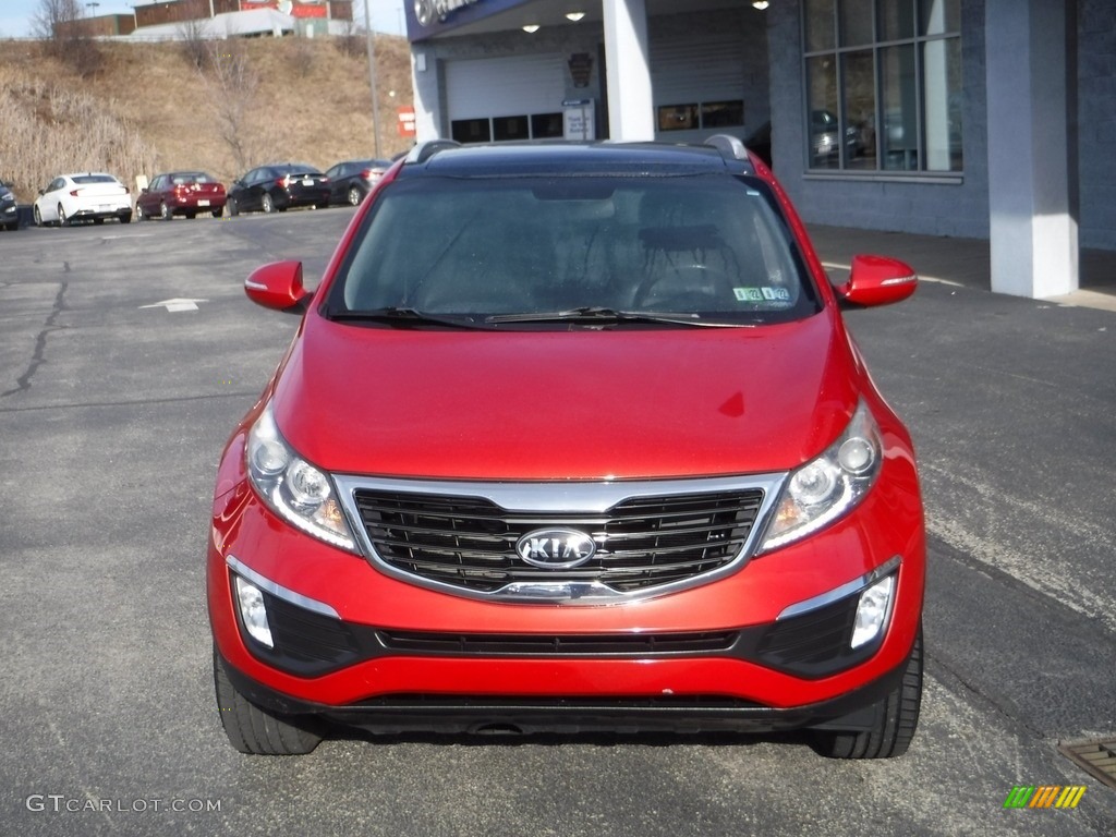 2012 Sportage EX - Signal Red / Black photo #5