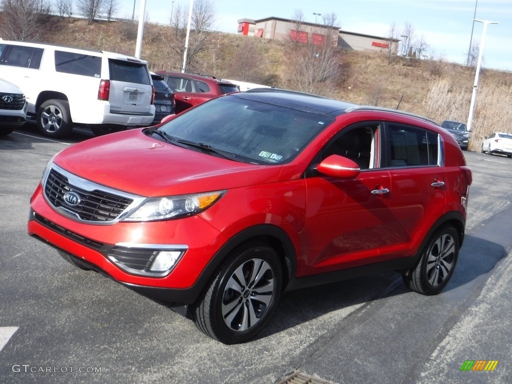 2012 Sportage EX - Signal Red / Black photo #6