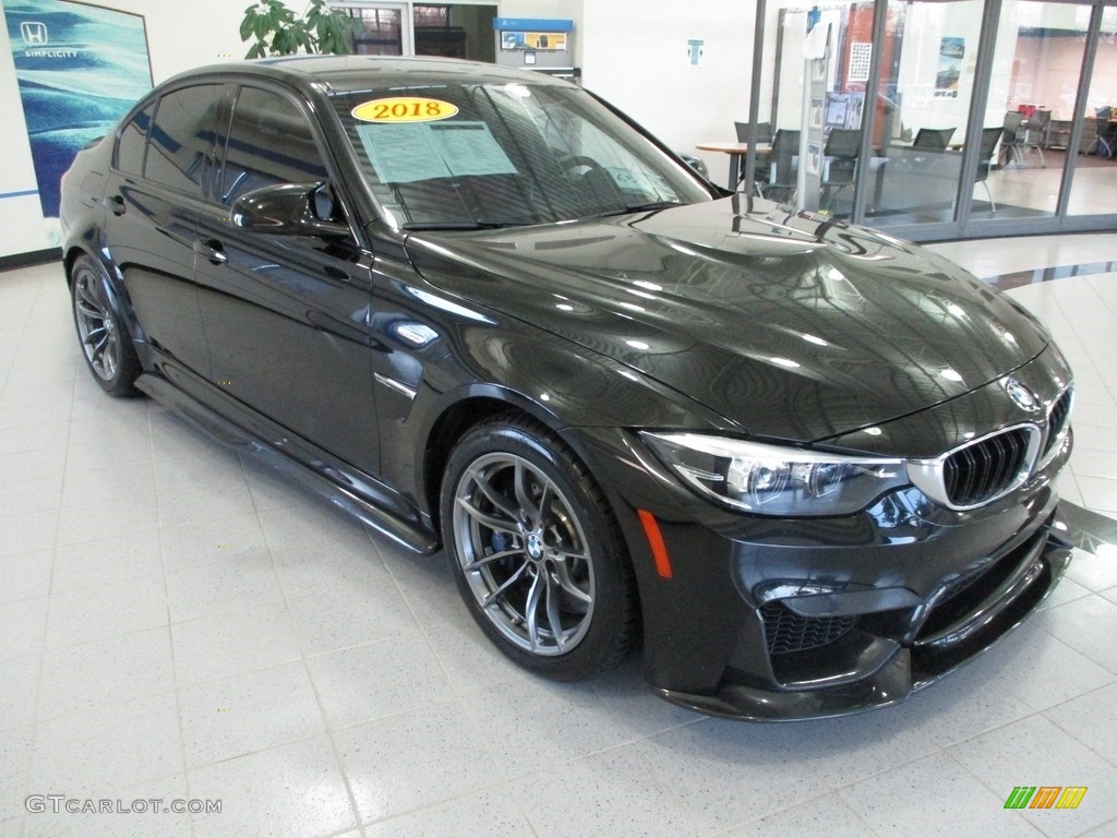 2018 M3 Sedan - Black Sapphire Metallic / Sakhir Orange/Black photo #3