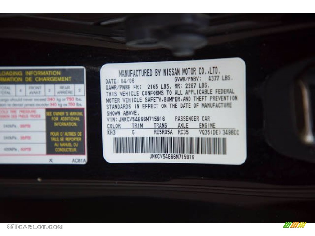 2006 G 35 Coupe - Black Obsidian / Graphite photo #33