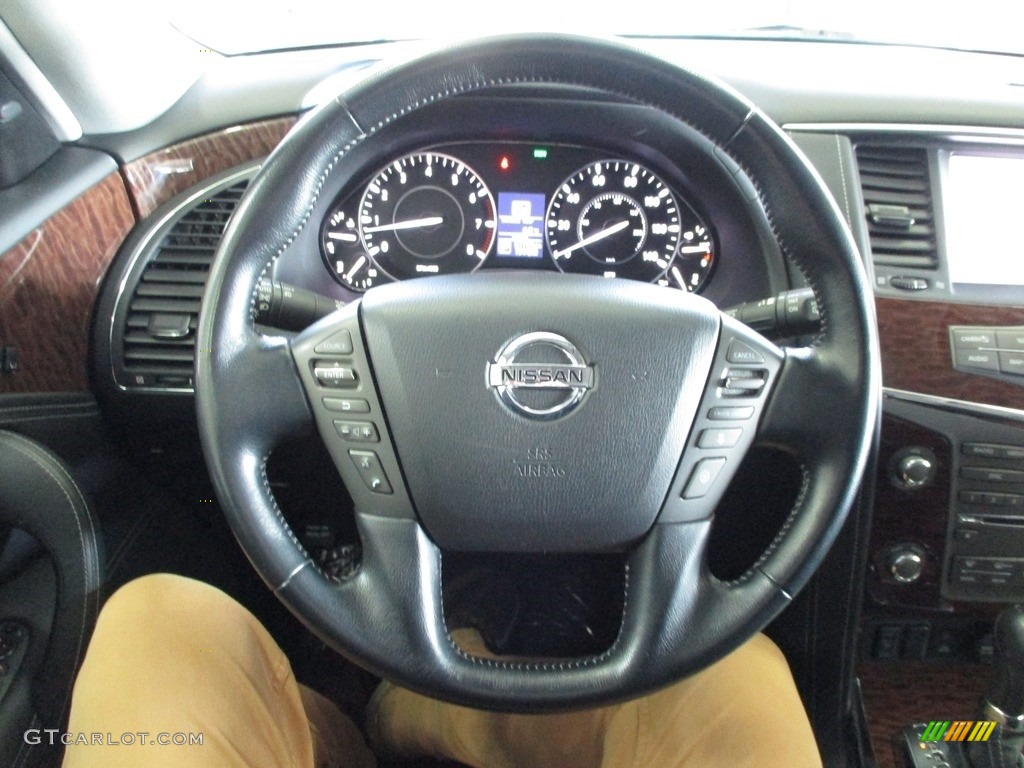2020 Nissan Armada SL 4x4 Black Steering Wheel Photo #143447757