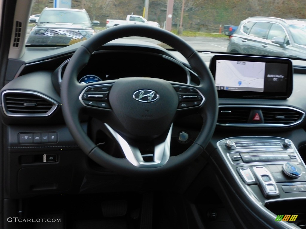 2022 Hyundai Santa Fe Hybrid SEL Premium AWD Black Steering Wheel Photo #143451606