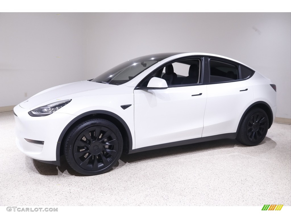 Pearl White Multi-Coat 2021 Tesla Model Y Long Range AWD Exterior Photo #143453445