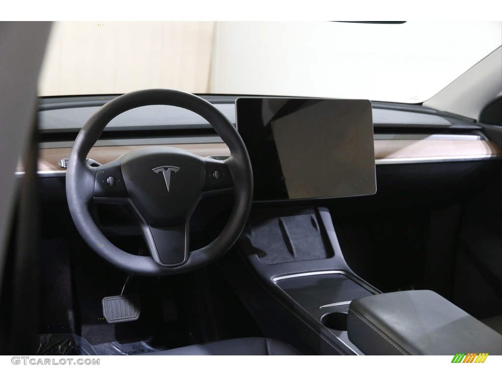 2021 Tesla Model Y Long Range AWD Black Dashboard Photo #143453505