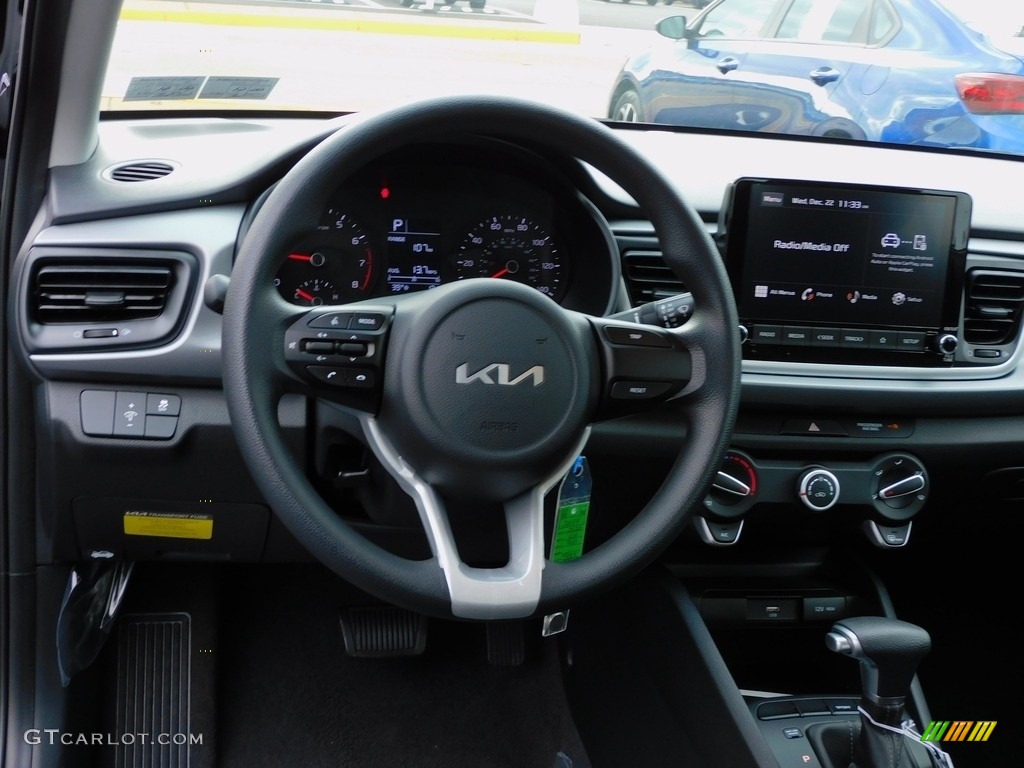 2022 Kia Rio LX Black Steering Wheel Photo #143453631