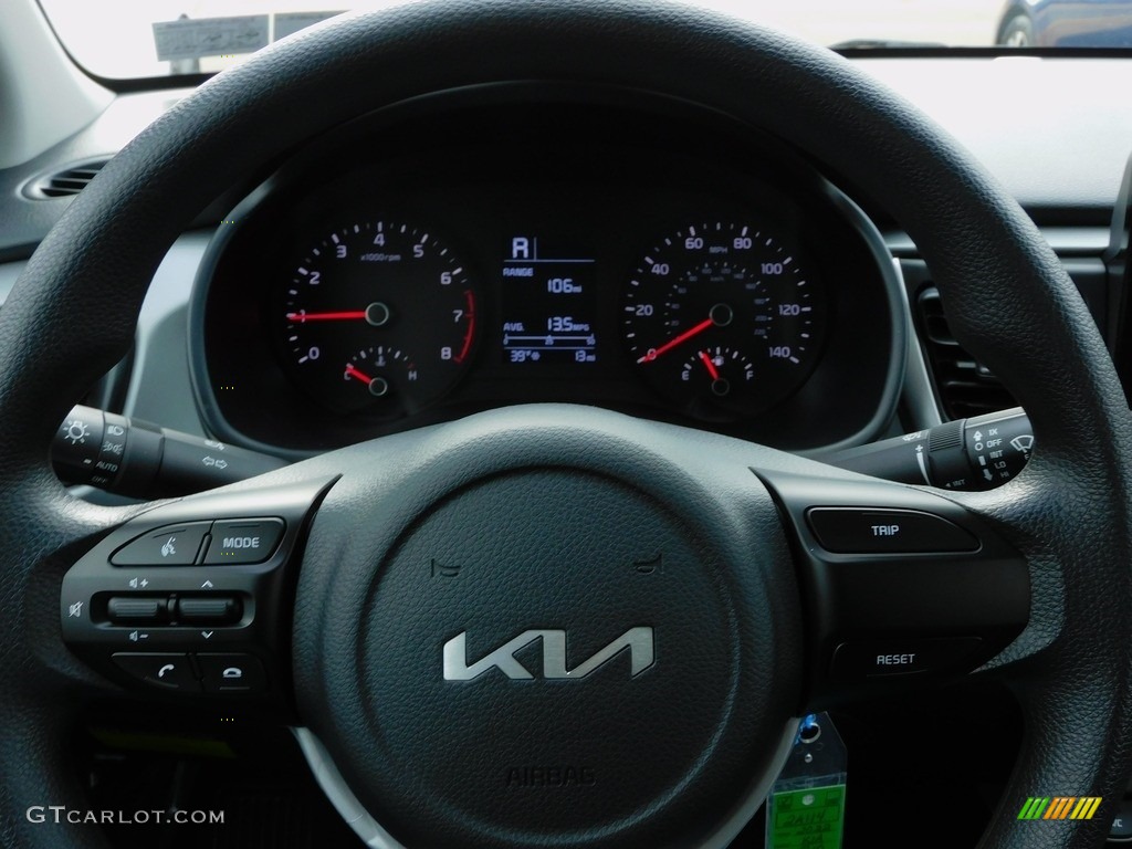 2022 Kia Rio LX Black Steering Wheel Photo #143453769