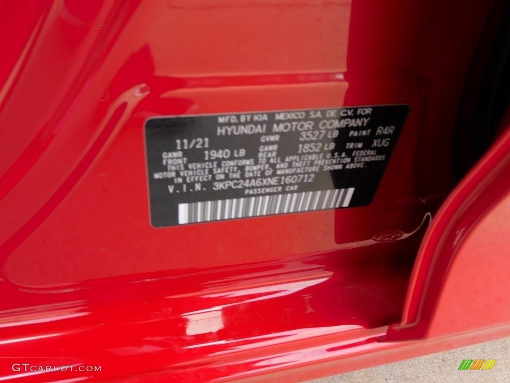 2022 Accent SEL - Pomegranate Red / Beige photo #20