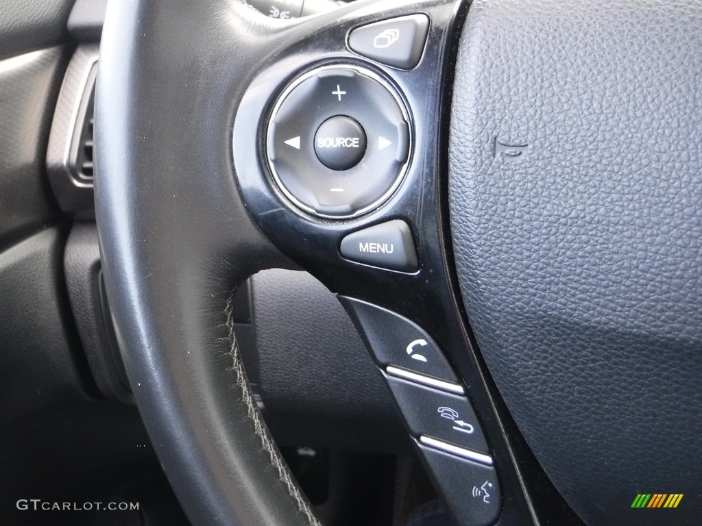 2016 Honda Accord EX-L Coupe Black Steering Wheel Photo #143454594
