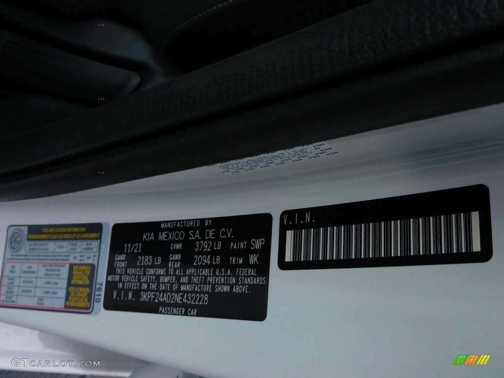 2022 Forte Color Code SWP for Snow White Pearl Photo #143455860