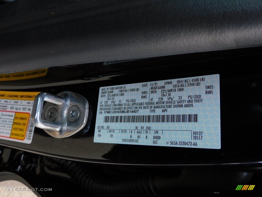 2021 Escape SEL 4WD - Velocity Blue Metallic / Ebony photo #20