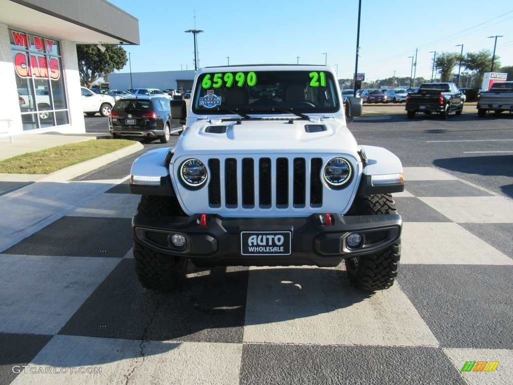 2021 Wrangler Unlimited Rubicon 4x4 - Bright White / Dark Saddle/Black photo #2