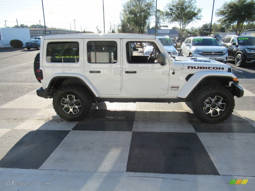 2021 Wrangler Unlimited Rubicon 4x4 - Bright White / Dark Saddle/Black photo #3