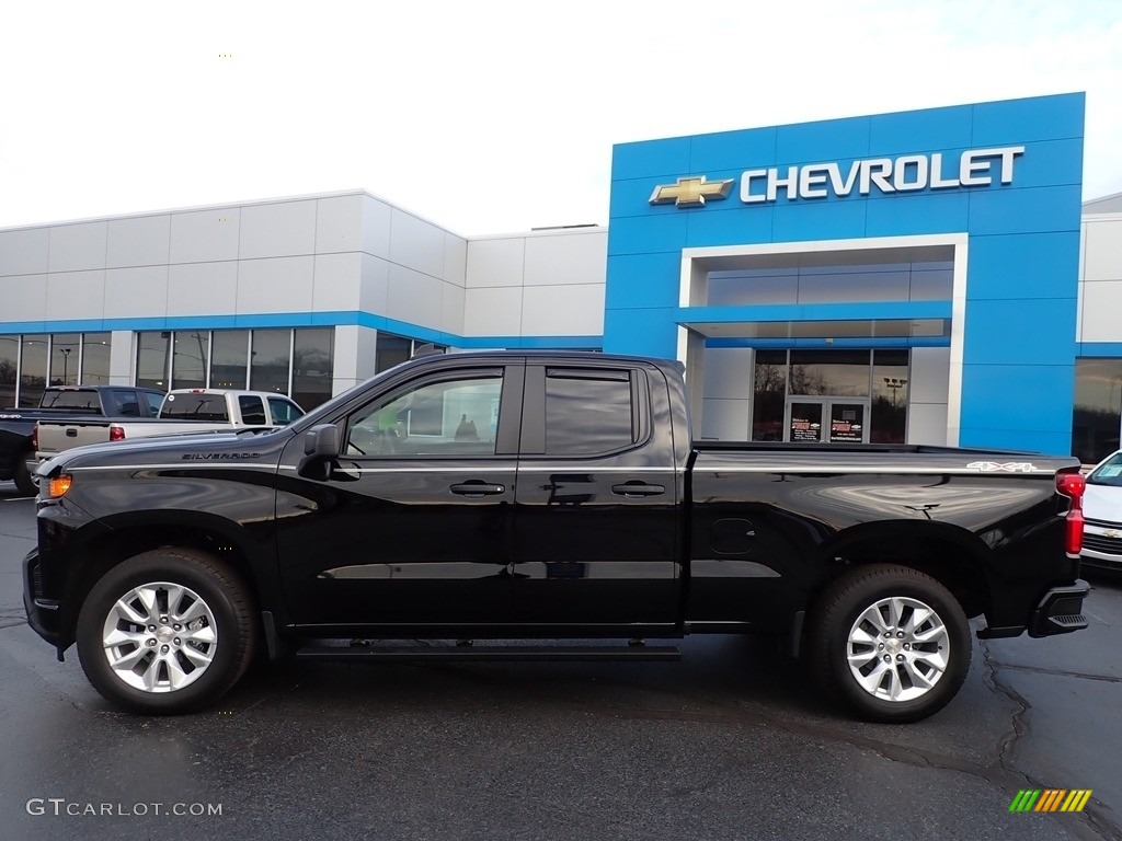 Black 2022 Chevrolet Silverado 1500 Limited Custom Double Cab 4x4 Exterior Photo #143464213