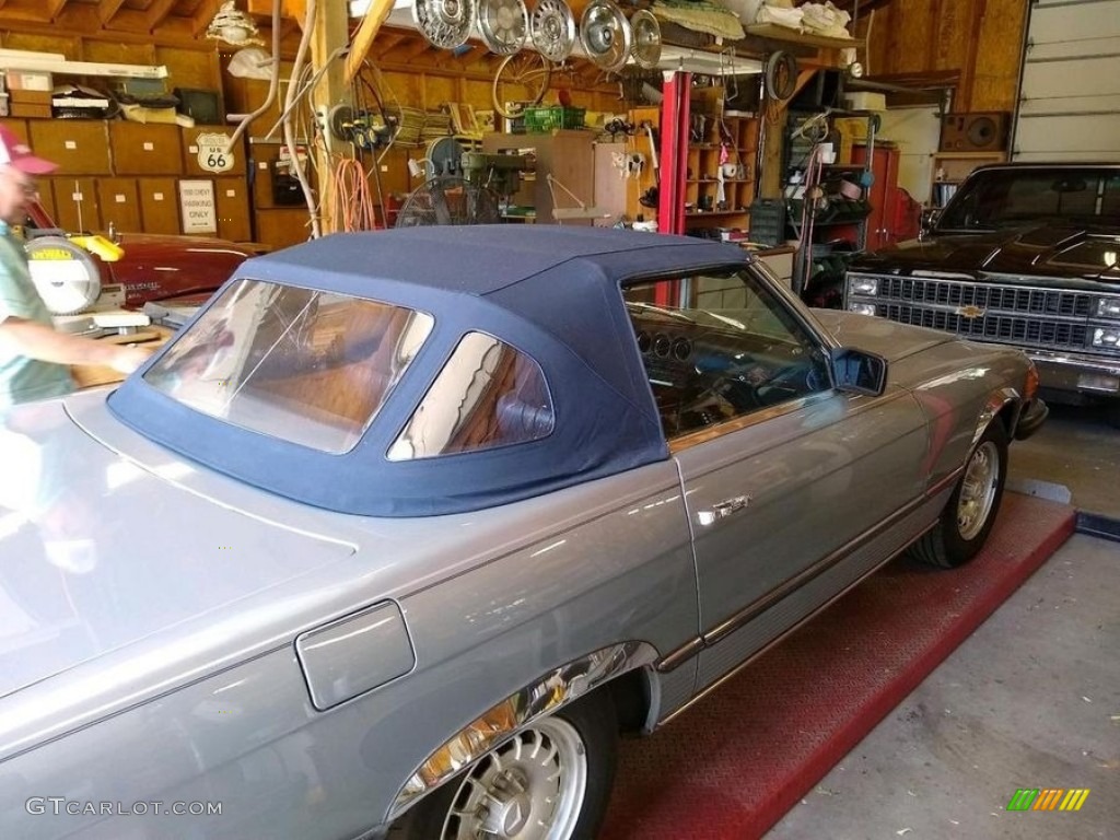 1982 SL Class 380 SL Roadster - Silver Blue Metallic / Blue photo #2