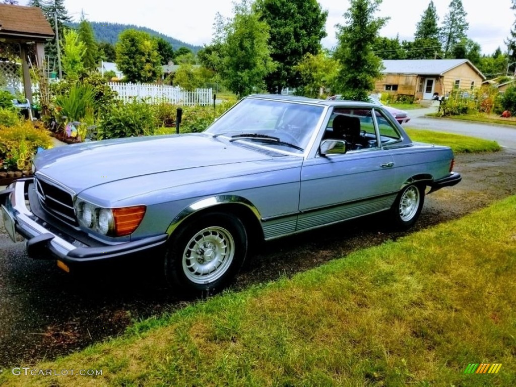 1982 SL Class 380 SL Roadster - Silver Blue Metallic / Blue photo #18