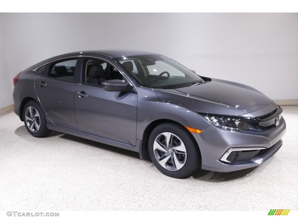 2021 Civic LX Sedan - Modern Steel Metallic / Black photo #1