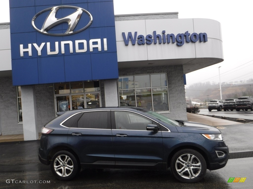2017 Edge Titanium AWD - Blue Jeans Metallic / Ebony photo #2
