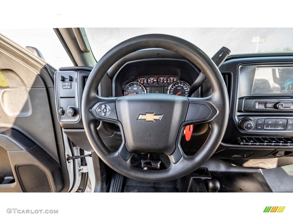 2018 Chevrolet Silverado 3500HD Work Truck Double Cab 4x4 Dark Ash/Jet Black Steering Wheel Photo #143478347