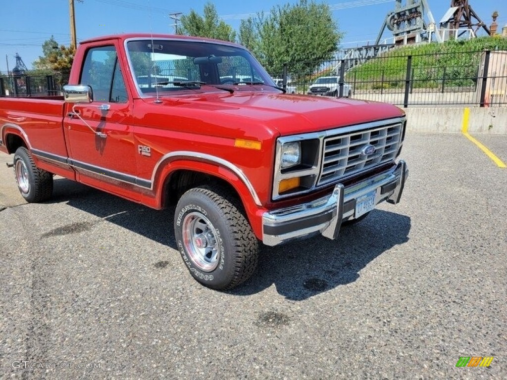 1986 F150 XLT Regular Cab - Bright Red / Red photo #1