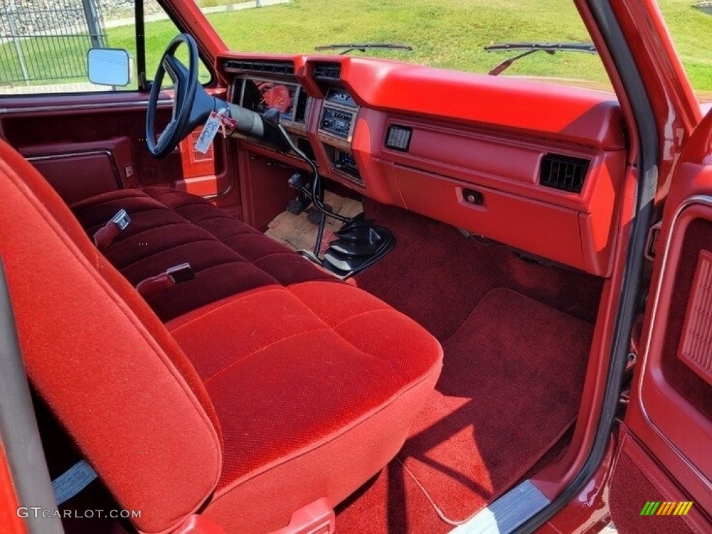 Red Interior 1986 Ford F150 XLT Regular Cab Photo #143478434