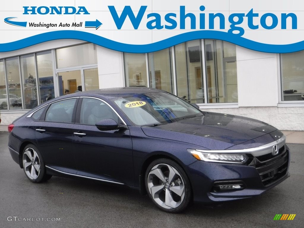 2018 Accord Touring Sedan - Obsidian Blue Pearl / Gray photo #1