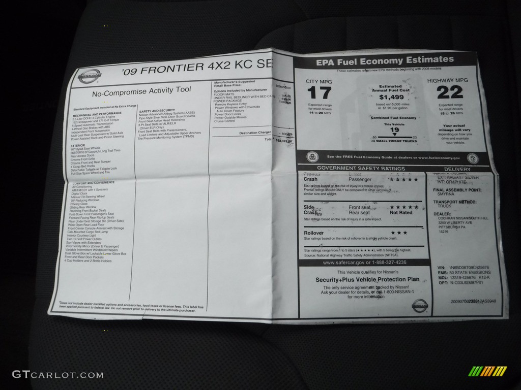 2009 Frontier SE King Cab - Radiant Silver / Steel photo #30