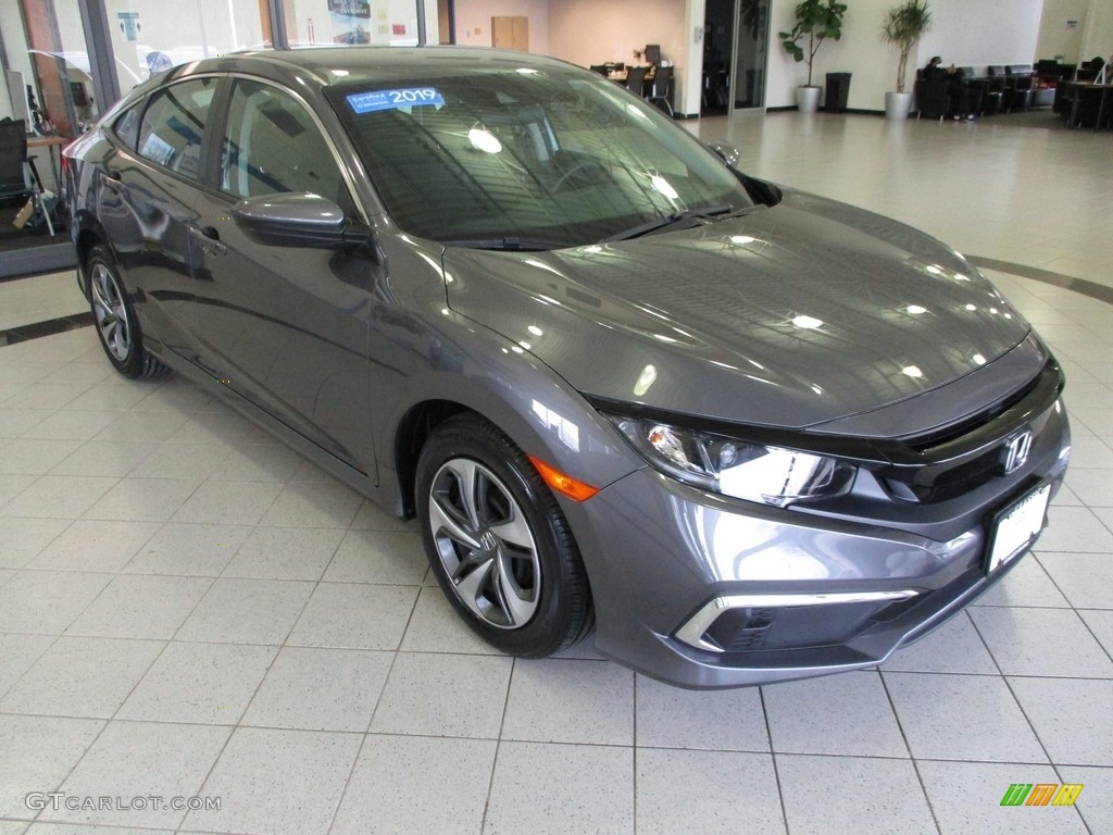 2019 Civic LX Sedan - Modern Steel Metallic / Black photo #3