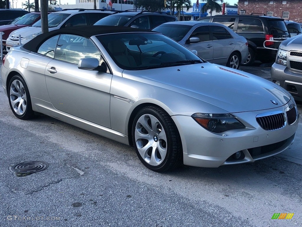 2005 6 Series 645i Convertible - Mineral Silver Metallic / Black photo #1