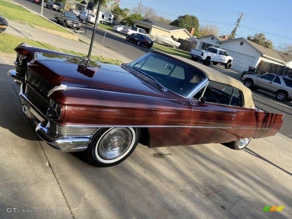 Royal Maroon Metallic 1964 Cadillac DeVille Coupe Exterior Photo #143495847