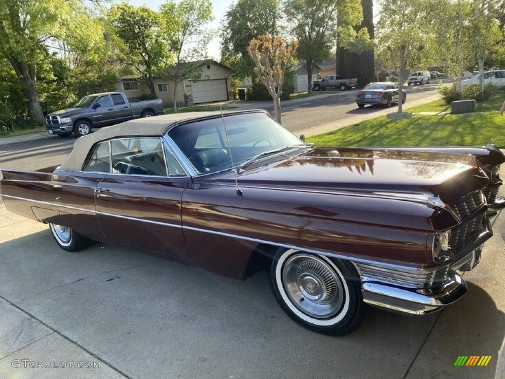 Royal Maroon Metallic 1964 Cadillac DeVille Coupe Exterior Photo #143495913