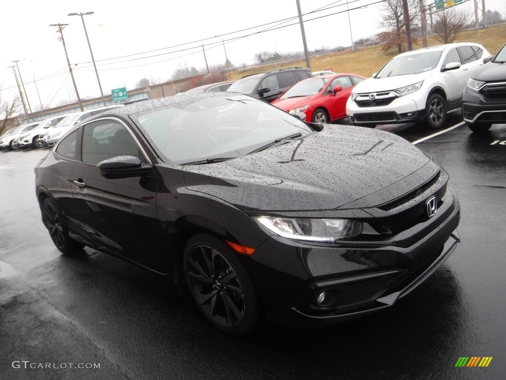 Crystal Black Pearl 2020 Honda Civic Sport Coupe Exterior Photo #143496948