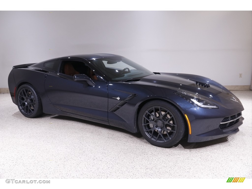 2014 Corvette Stingray Coupe - Night Race Blue Metallic / Kalahari photo #1