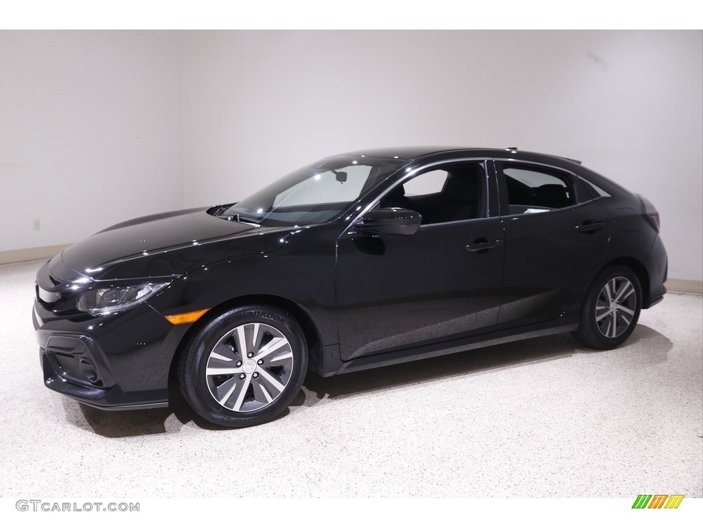 Crystal Black Pearl 2021 Honda Civic LX Hatchback Exterior Photo #143498346