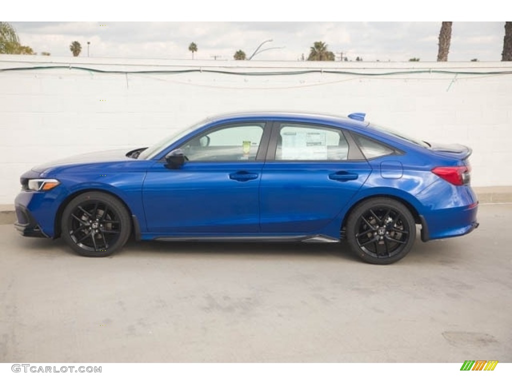 2022 Civic Sport Sedan - Aegean Blue Metallic / Black photo #4