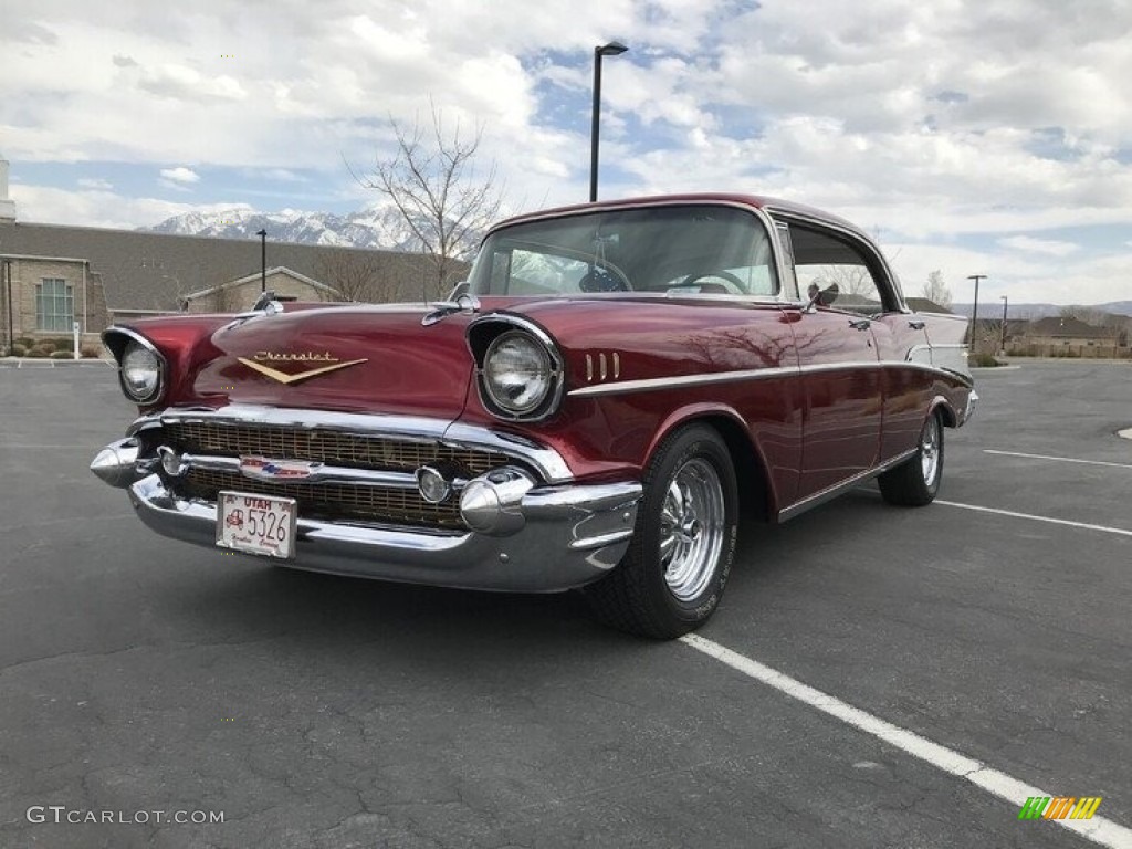 1957 Bel Air Hard Top - Candy Brandywine / Red/Grey photo #6
