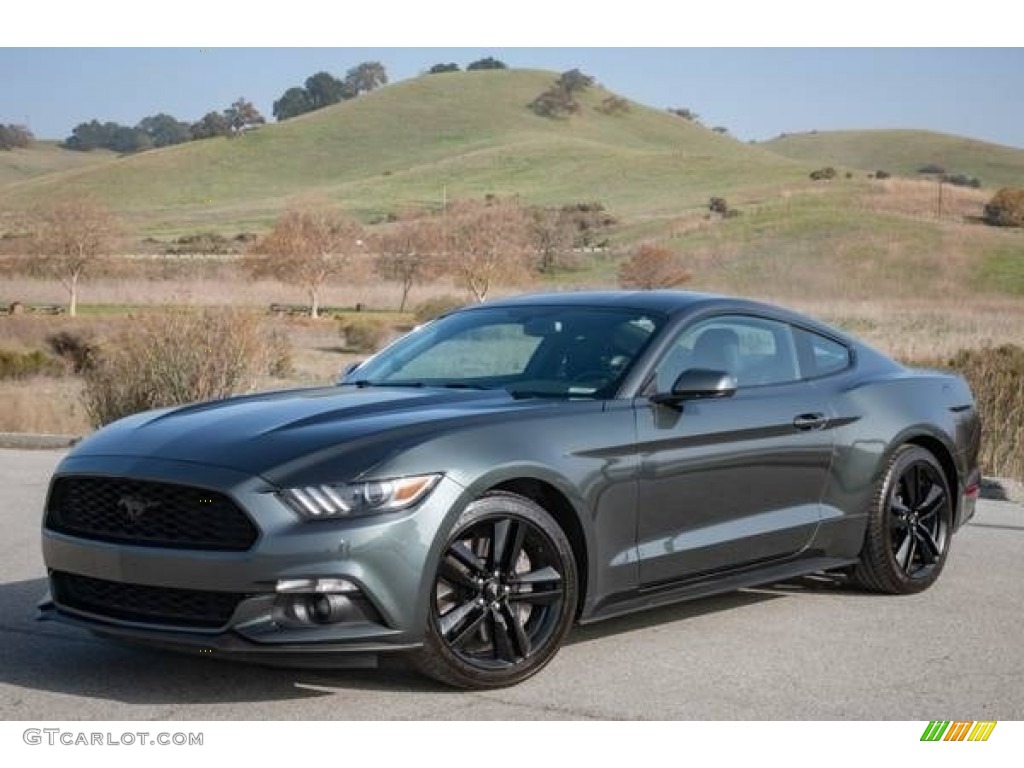 2015 Mustang EcoBoost Premium Coupe - Guard Metallic / Dark Saddle photo #8