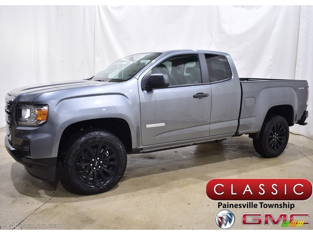 2021 Canyon Elevation Extended Cab 4x4 - Satin Steel Metallic / Jet Black/Dark Ash photo #1