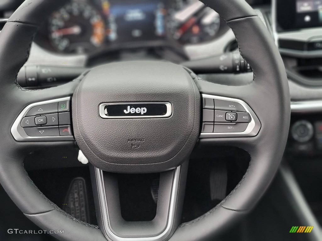 2022 Jeep Compass Latitude Lux 4x4 Black Steering Wheel Photo #143520473