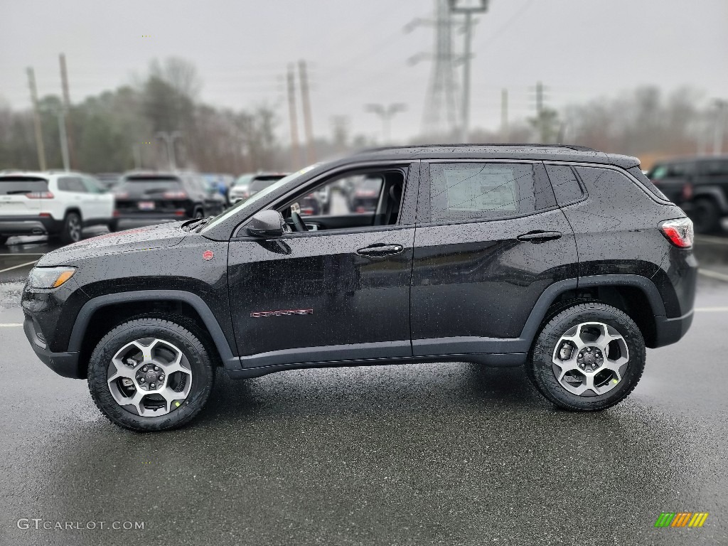 Diamond Black Crystal Pearl 2022 Jeep Compass Trailhawk 4x4 Exterior Photo #143522606