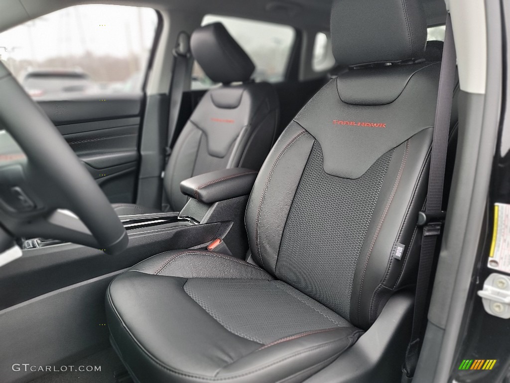 Black/Ruby Red Interior 2022 Jeep Compass Trailhawk 4x4 Photo #143522672