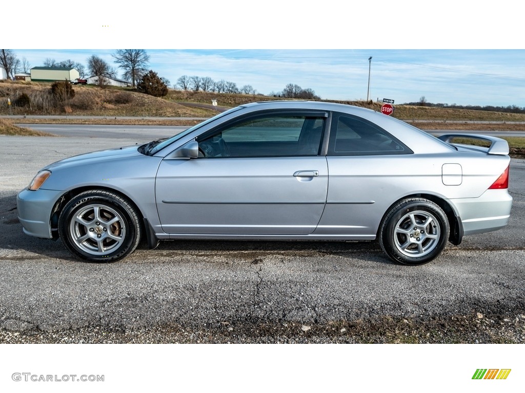 2002 Civic EX Coupe - Satin Silver Metallic / Black photo #7