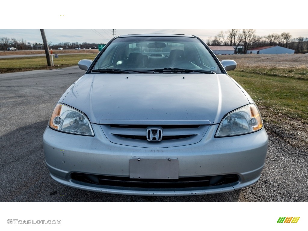 2002 Civic EX Coupe - Satin Silver Metallic / Black photo #9
