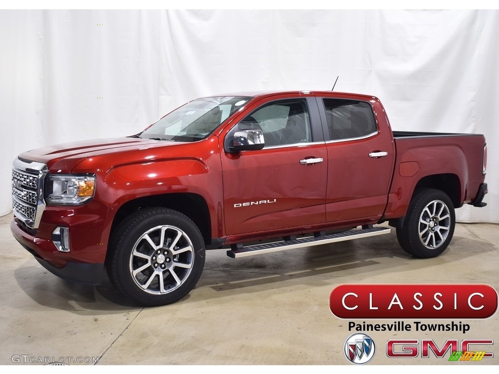 2021 Canyon Denali Crew Cab 4WD - Cayenne Red Tintcoat / Cocoa/Dark Atmosphere photo #1
