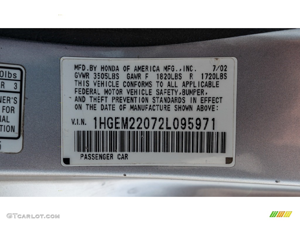 2002 Civic EX Coupe - Satin Silver Metallic / Black photo #32