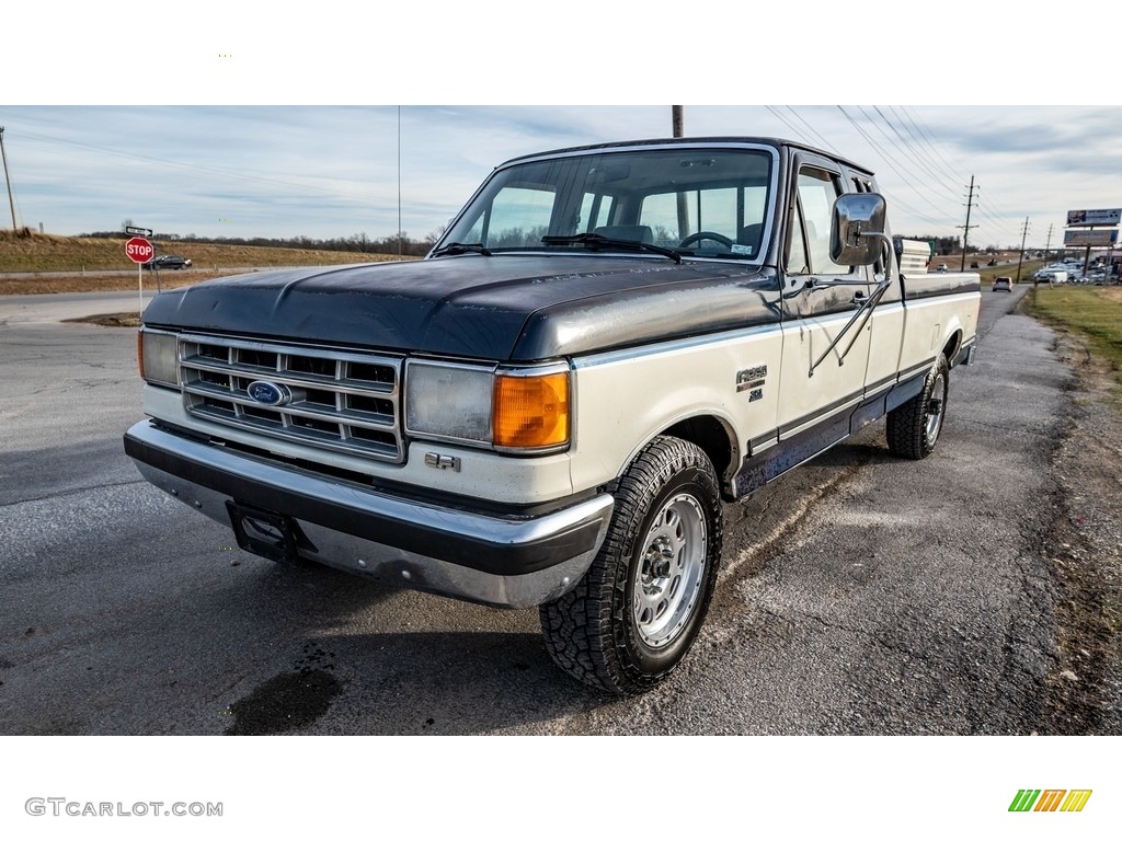Deep Shadow Blue Metallic 1988 Ford F250 XLT Lariat SuperCab Exterior Photo #143527138
